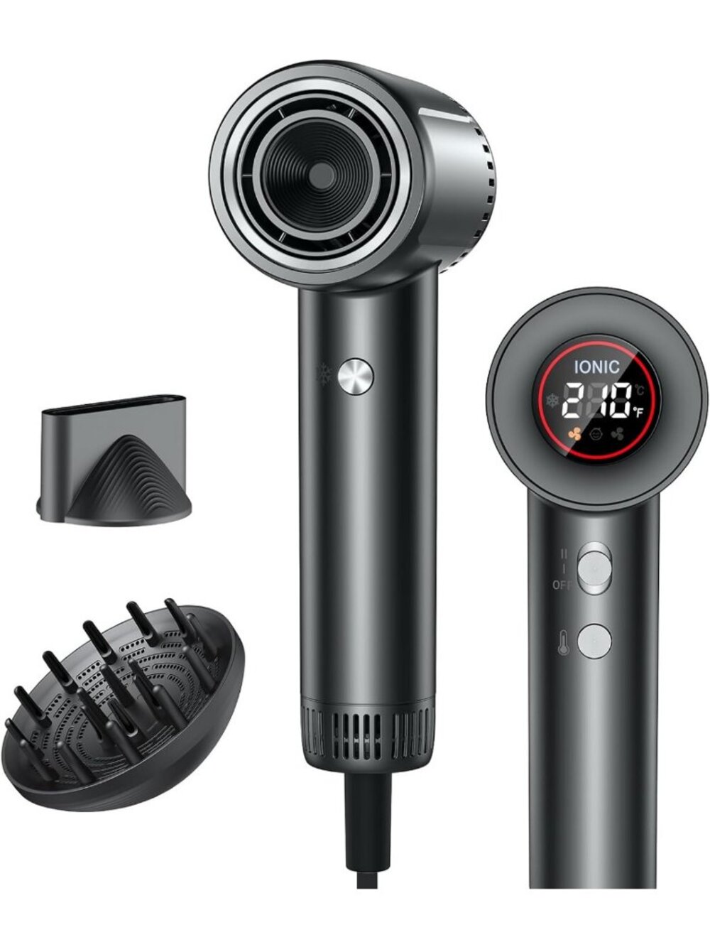 Professional Ionic Hair Dryer for Fast Drying & Damage-Free Styling, Travel